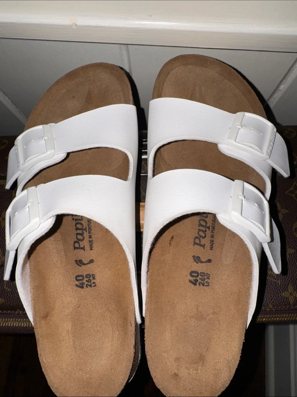 Birkenstock Papillio White Double Buckle Slide Sandals Size 10 40 Shoes